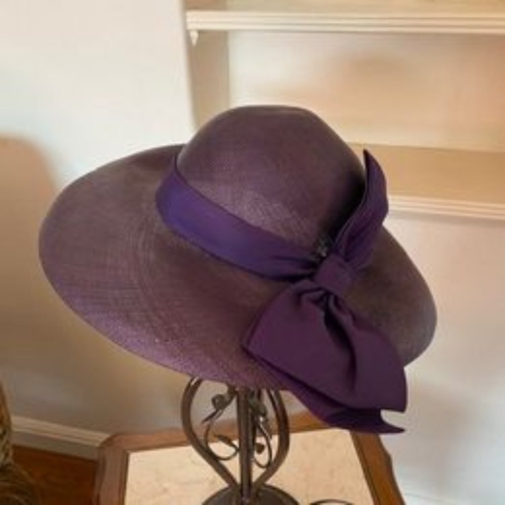 Georgi Vintage Women's Purple Hat with Purple Ribbon